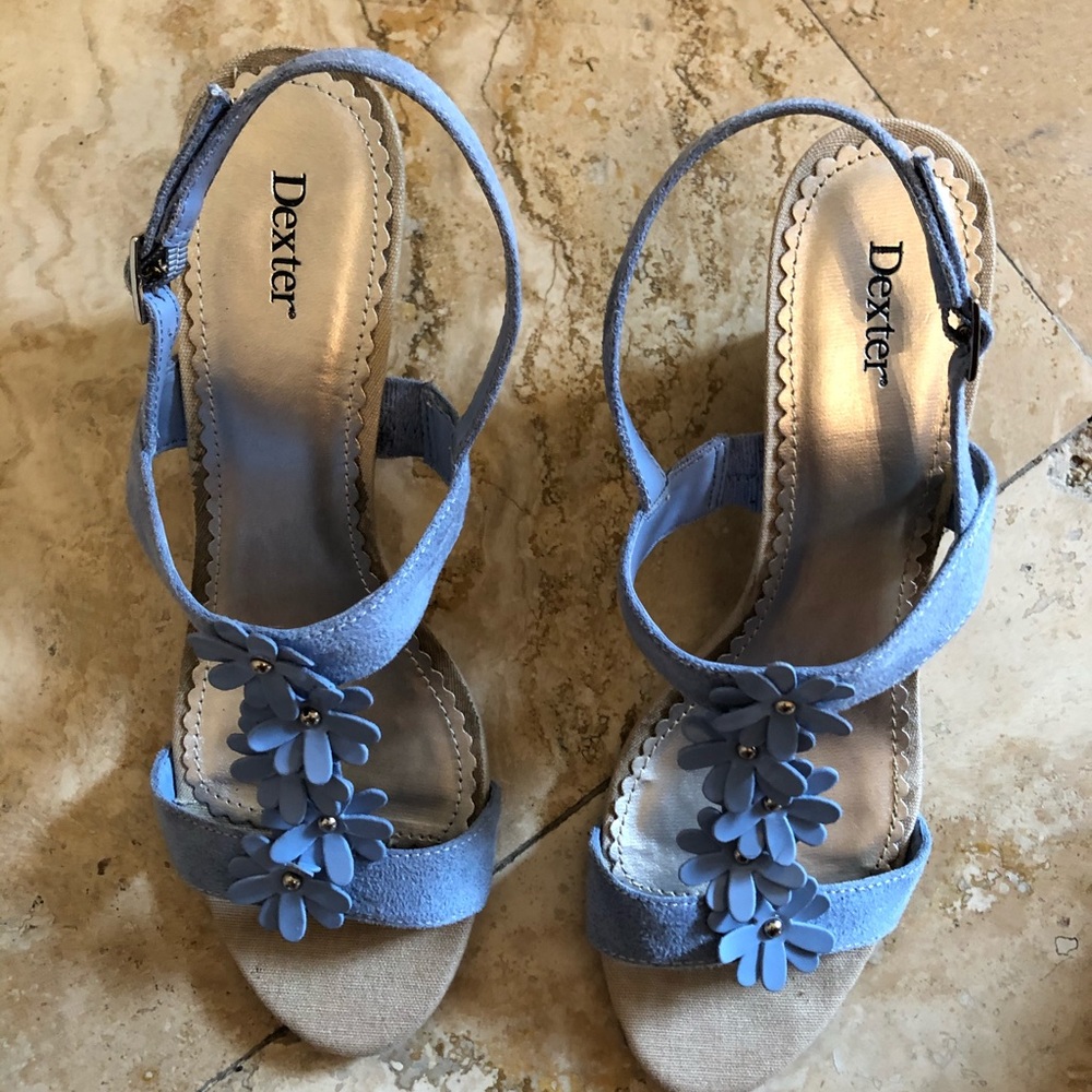 Light blue floral wedges - Picture 5 of 15